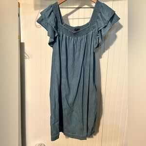 Lane Bryant Denim Blue Smocked Dress